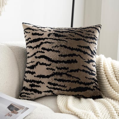 30X50/45X45/50X50CM Retro Luipaard Sierkussenhoes Scandinavische Eenvoudige Stempel Taillekussenhoes Decor Huis Decoratief Kussensloop 45x45cm