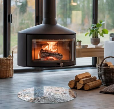 Coloray Vloerplaat Houtkachel - Vloerplaat Openhaard - 50 cm x 50 cm - Houtkachel Accessoires - Grijs Vloerplaat Kachel - Verwarmingsaccessoires - Plaat voor Onder Houtkachel - Open Haard Accessoires - Vloerplaat Voor Kachel