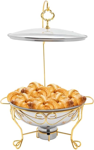Verwarmingscontainer RVS - Buffetwarmer Bain Marie - Eten Warm Houden - Dubbel Effect - 59 L Capaciteit - Goud