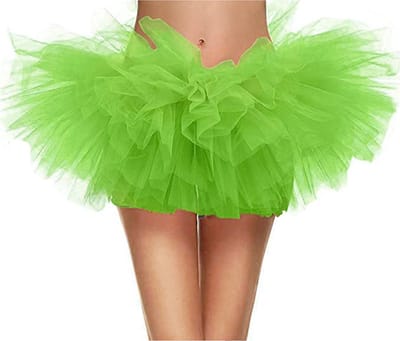 KIMU® Korte Tutu Lime Groen Tule Rokje - Maat XS S M - Groene Petticoat Rok Dames Meisje - Ballet Tulerokje Balletpakje Alien Peter Pan Tinkerbel Festival