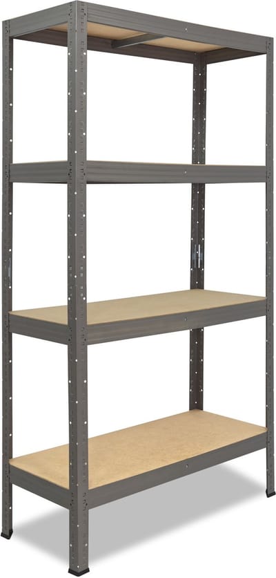 Shelfplaza PRO metalen stellingkast - 155x75x30 cm - grijs - 4 planken