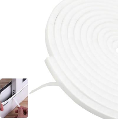 Allecto Plus - Tochtstopper voor deuren 5 meter - Wit - Zelfklevende deurtochtstrip - Voor ramen en kledingkast - Tochtstopper van 9mm breed - Houd tocht tegen - Eenvoudig te monteren