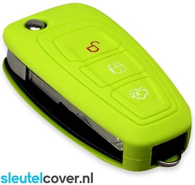 Autosleutel Hoesje geschikt voor Ford - SleutelCover - Silicone Autosleutel Cover - Sleutelhoesje Lime groen