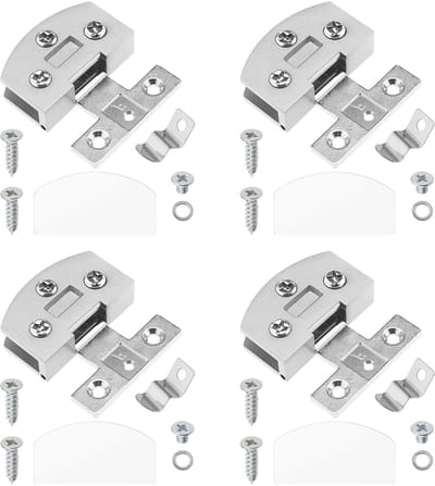 Dailygoods- Scharnieren Zinklegering - Glazen Scharnieren - Kleine Scharnieren - Scharnieren Zwart - Veilig Positioneringssleuf - Elegante Afwerking - Glazen Scharnier