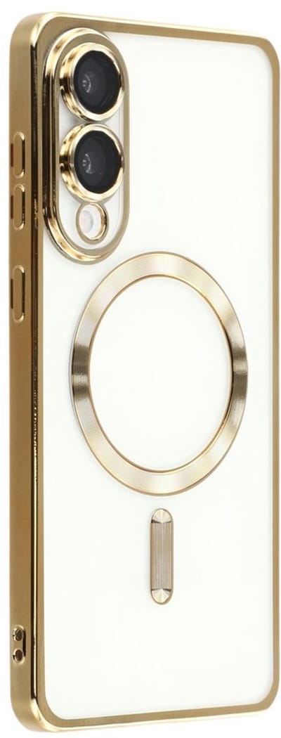 Backcover hoesje Geschikt voor: Samsung Galaxy S25 Edge - met geïntegreerde Camera lens bescherming [magnetische hoes] compatibel met MagSafe Dames Heren - Goud