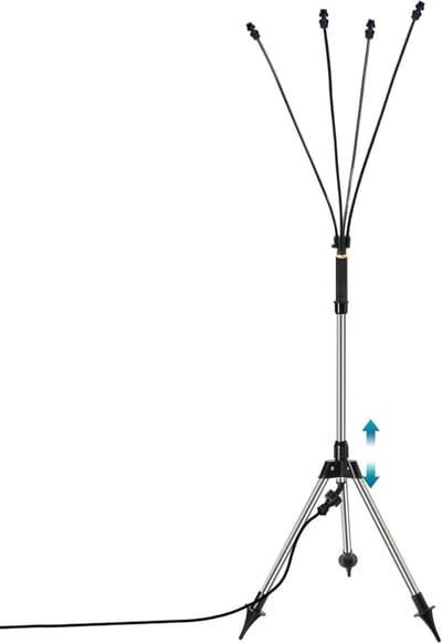 Brumisateurs sur pied pour terrasse extérieure, système de brumisation portable à hauteur réglable avec conduite d'eau de 26 pieds, brumisateurs d'eau flexibles pour rafraîchir l'extérieur, le po