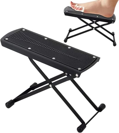 Pedicure Voetsteun - Voetenbankje - Voetverzorging - 6 Hoogtes Instelbaar - 25 cm - Zwart