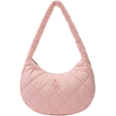 MLB Los Angeles Dodgers Logo Print Polyester Hobo Tas Unisex Tassen Perzik 3ABQM0936-07PCS Peach beige