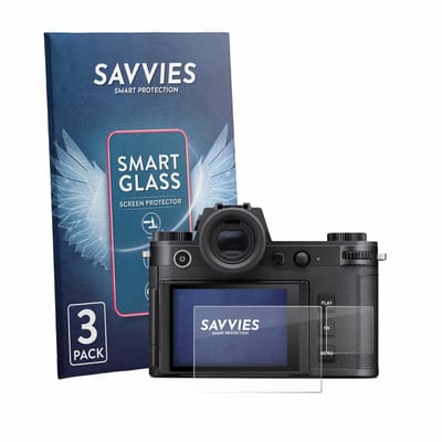 3 Stuks Savvies Screenprotector - geschikt voor Leica SL3-P (Display + Schouderdisplay) - beschermfolie glas transparant