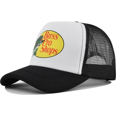 Baseballpet vis zijdedruk gaas klep pet heren- en damesgaaspet wandelreizen zonnehoed adjustable white