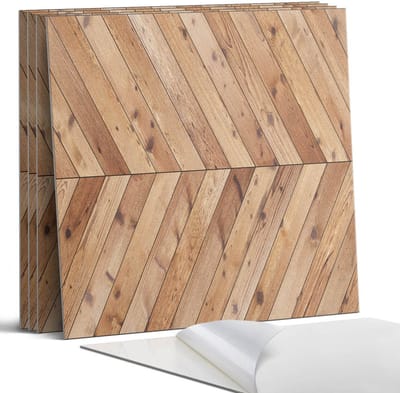 Coloray Wandpanelen Zelfklevend - Diagonaal bordpatroon Zelfklevende Wandpanelen - 50 cm x 50 cm - Bruin Wandpaneel PVC - 5 stuks - Texturen Wandpanelen Zelfklevend - Keuken Wandpanelen - Wandpanelen Badkamer