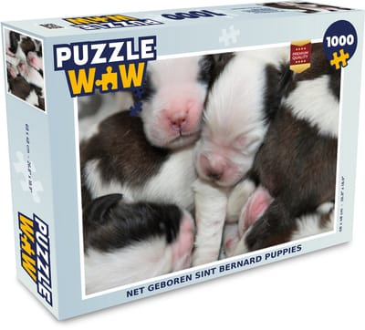 Puzzel Net geboren Sint Bernard puppies - Legpuzzel - Puzzel 1000 stukjes volwassenen