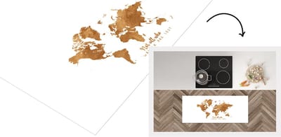 Keukenloper - Loper keuken - Kaart - Brons - Quote - 120x50 cm - Keukenloper vinyl