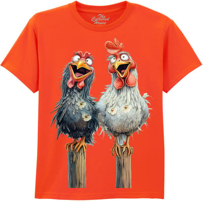 KIDS Gekke Kippen Friendly Chickens The Coloured House KIDS T-shirt XL