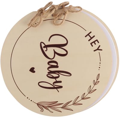 Dailygoods- Gastenboek Houten Kaft - 35 Blanco Pagina's - Neutraal Ontwerp - Babyshower/Doop - Multifunctionele Decoratie - Duurzaam Hout - Herinneringsalbum