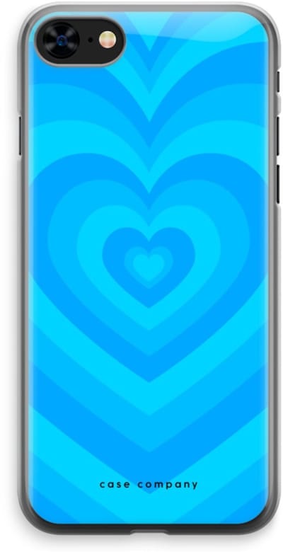 Case Company® - Hoesje geschikt voor iPhone 8 hoesje - Hart Blauw - Soft Cover Telefoonhoesje - Bescherming aan alle Kanten en Schermrand