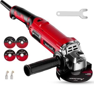 Haakse Slijper - Slijpmachine Schuurmachine - Metaal Slijpen Snijden - 7 Variabele Snelheden - 115 mm - rood
