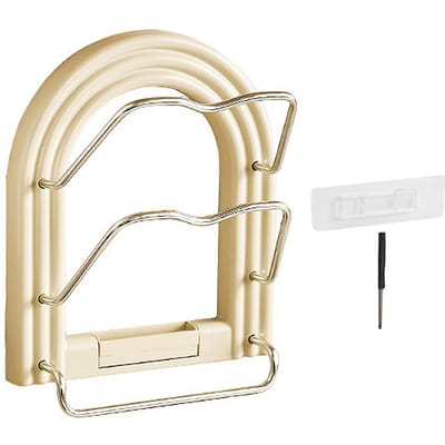 Support Organisateur de Couvercles de Casserole Mural Sans Perçage Économiseur d'Espace Alliage d'Aluminium Support pour Couvercles de Casserole pour