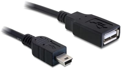 Delock - MINI USB 2.0 Verlengkabel - Zwart - 0.5 meter