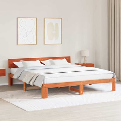 vidaXL - Bedframe - Wasbruin - 200 - x - 200 - cm - Massief - grenenhout
