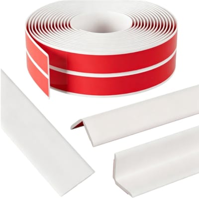Randafwerkingsstrip - tafelhoekbeschermer - afdichtingsstrip - zelfklevend - 4 m - hoekafwerking, randbescherming - geschikt voor deuren, ramen en muren - 40 mm * 3 mm - wit