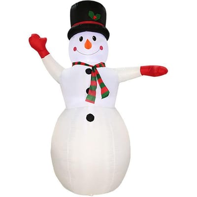Décoration de Noël pour cour 2,4 m Lumières colorées rotatives Modèle de bonhomme de neige gonflable