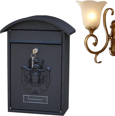 Brievenbus Met Slot - Wandmontage Buiten - Post Ontvangen - Grote Opslag - 25.5 x 35.5 cm - Zwart
