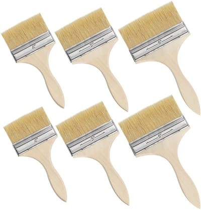 Dailygoods- Verfkwasten Herbruikbaar - Set van 6 - 3 Maten 10/16-15/24 cm - Voor Chip Painting - Siliconen - Gesso - Vernissen - Verfborstels