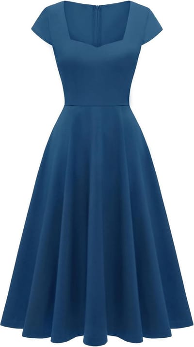 Elegante Midi Cocktailjurk met Hartvormige Uitsnede voor Dames