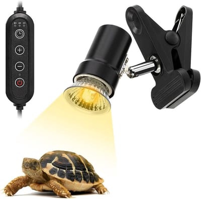 Daity 1-Pack - Reptielenwarmtelamp met 360° draaibare flexibele arm en timerfunctie - met één 50W-lamp - voor baardagamen - reptielen - schildpadden - hagedissen en slangen