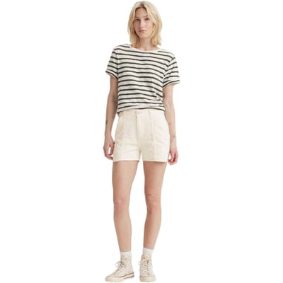 Levis Denim-carpenter-shorts voor dames (Wit)