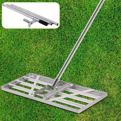 Extra Grote Tuinhark & Gazonschraper (85x35cm) met Verstelbare Steel (2m) voor Tuin en Zand