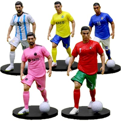 Nieuwe Voetbalster FIFA C. Ronaldo Messi Mbappe Model Poppen Cartoon Schattige Actiefiguur Auto Accessoires Voetbal Fans Cadeaus 1-5 stuks