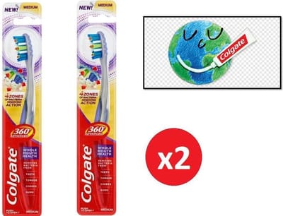 Colgate Tandenborstel 360° Advanced Medium - 2 Stuks
