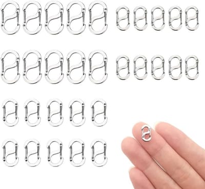 Mini Karabijnhaken - Sluitingen Clips - Sieraden Maken - Dubbel Openend Ontwerp - 30 Stuks Set - Zilverkleurig