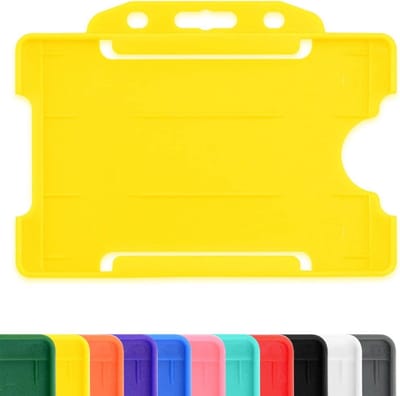 ID Kaarthouders - Badgehouders - Identificatie Tonen - Gevormde Ribbels Bescherming - 86x54mm - Geel