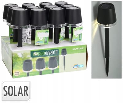 Koopman Serie - Zonne-energie LED Lantaarn - Zwart - 8x29 cm - Warm Wit Licht