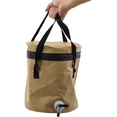 10L Multifunctionele wateropbergtas Waterdichte opvouwbare emmer met kraan Draagbaar Duurzaam Lekvrij Camping Gootsteenemmer Gereedschap black