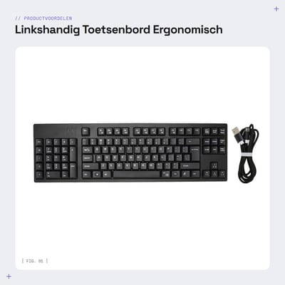 Dailygoods - Linkshandig Toetsenbord - Ergonomisch Toetsenbord - Plug-and-play voor Bedrijven - 109 Toetsen - Perfect voor Accountants - Ideaal voor L...
