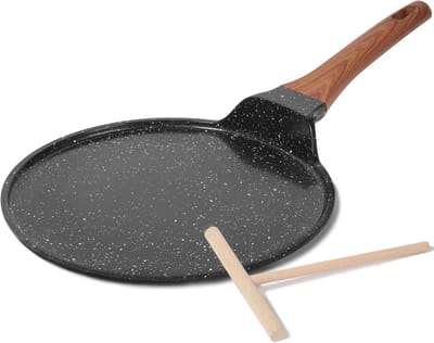 Keramische Crêpe Pan met Spreader - Anti-aanbak Platte Koekenpan voor Pannenkoeken en Tortilla's