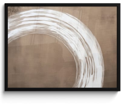 Poster in lijst - Fotolijst 80x60 cm - Posters - Verf - Bruin - Japandi - Posterlijst zwart - Decoratie - Wanddecoratie woonkamer - Muurdecoratie slaapkamer