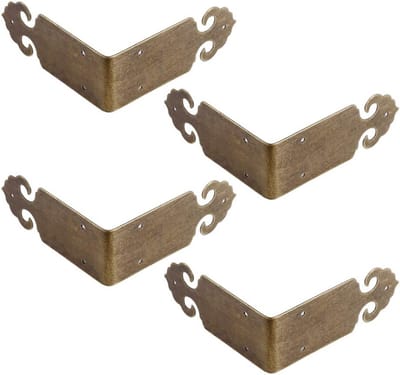 4 Stuks Decoratieve Hoekbeschermers in Vintage Stijl voor Meubels en Kisten