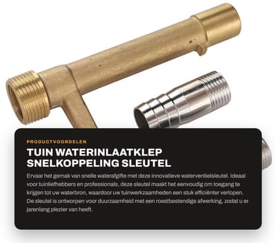Dailygoods- Waterinlaatklep Snelaansluitventiel - Tuinirrigatiesysteem - Heavy Duty - Roestbestendig - Eenvoudige installatie - Snelle waterafgifte - Tuinsleutel