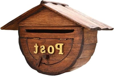 Brievenbus Muurbevestiging - Postbak Hout - Post Opslag - Regenbestendig Design - 31 cm x 146 cm - Bruin