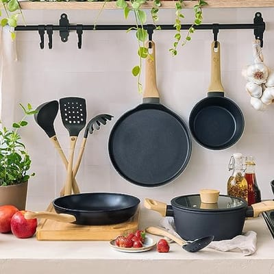 28 cm wok niet-stick roerbakpan voor inductie, gas, halogeen en keramische fornuizen met krasbestendige anti-aanbaklaag