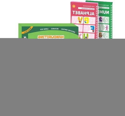 Oefenboeken met groeven - Schrijftrainers - Leren schrijven - Herbruikbaar en zelfcorrigerend - 30 x 19 x 3 cm - Multicolor