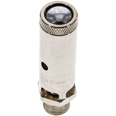 G 1/4'' vernikkeldMessing Vooringesteld Overdrukventiel 0.4 Bar DN 8 - SFL-BN-8-0P4-014