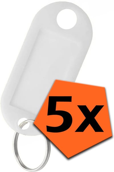 Sleutelhanger Bagagelabel Gekleurde Sleutellabels Sleutelhangers Naamlabel Wit - 5x