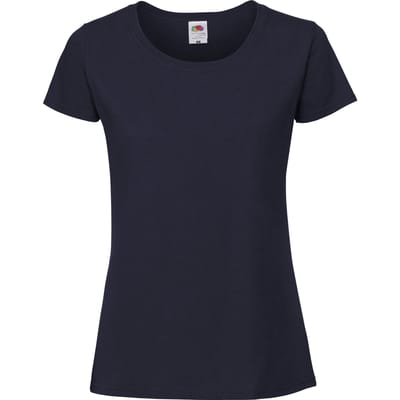 Fruit Of The Loom Vrouwen / Dames Fit Ringgesponnen Premium Tshirt (Donker Marine)
