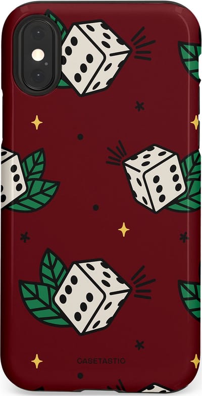 Casetastic Hoesje Geschikt voor Apple iPhone X/Xs - Stijlvolle Beschermende Duo-layer Case - Casino zes